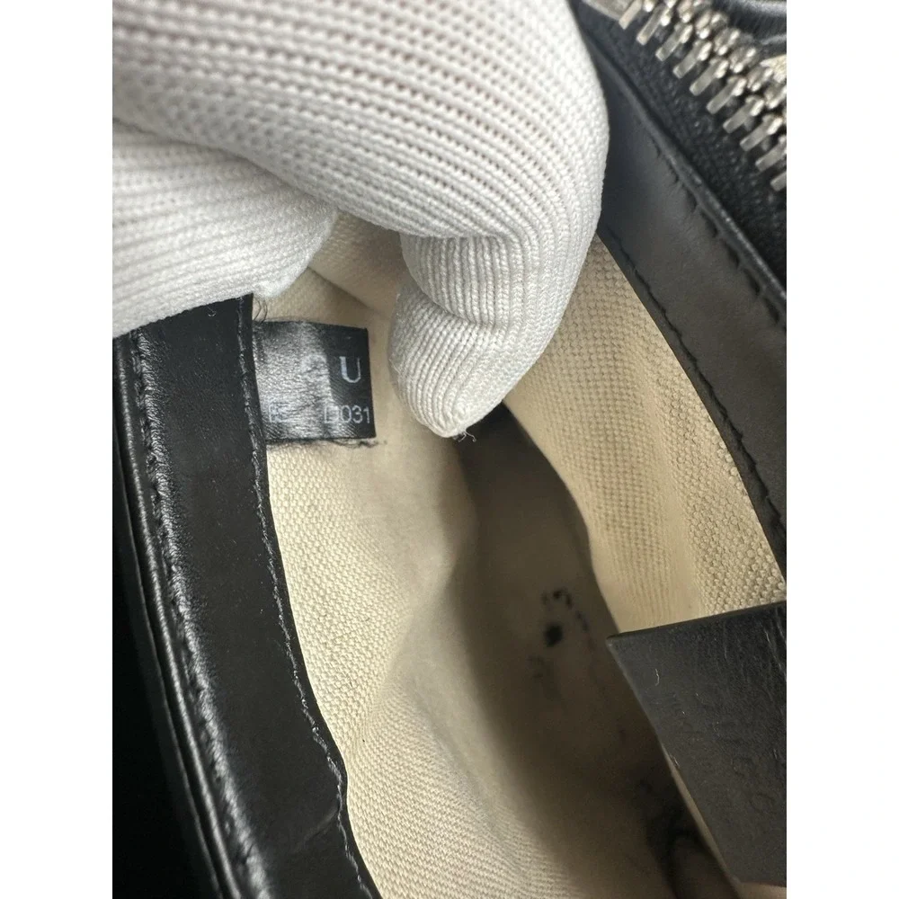 Gucci Guccissima Black Leather Crossbody Shoulder Bag Messenger Unisex Italy